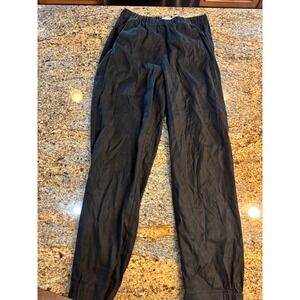 Babaton Women's Black Linen‎ Blend Jogger Pants Relaxed Everyday Comfort Size S